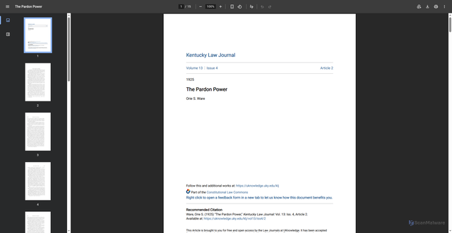 Security scan screenshot of https://uknowledge.uky.edu/cgi/viewcontent.cgi?article=5059&context=klj