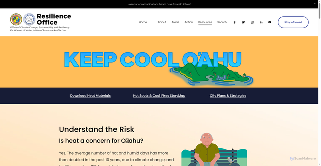 Security scan screenshot of https://www.resilientoahu.org/keepcooloahu
