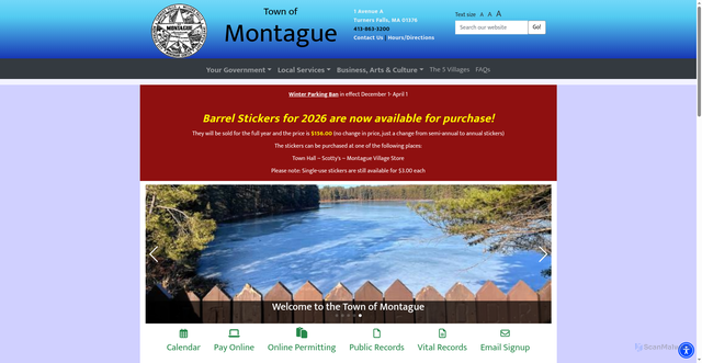 Security scan screenshot of https://montague-ma.gov/