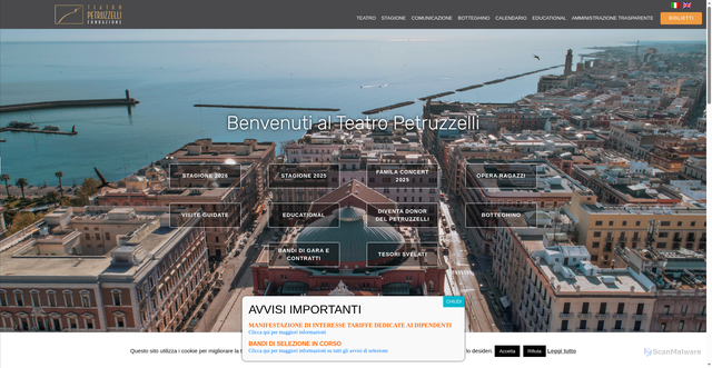 Security scan screenshot of https://www.fondazionepetruzzelli.it/