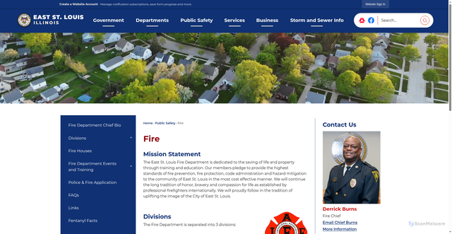Security scan screenshot of https://www.cesl.us/155/Fire