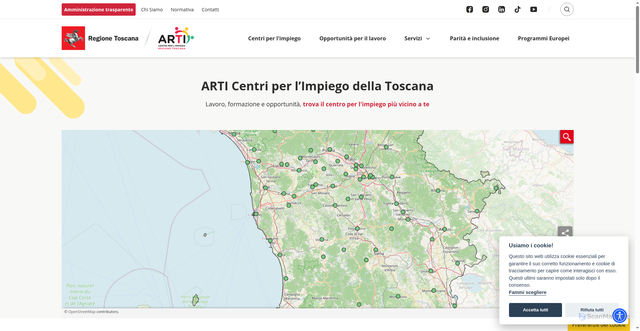 Security scan screenshot of http://arti.toscana.it/