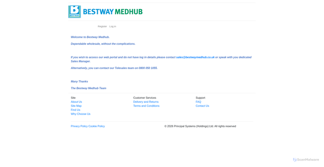Security scan screenshot of https://portal.bestwaymedhub.co.uk