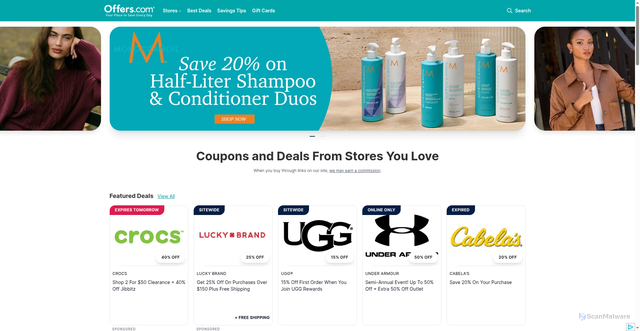 Security scan screenshot of https://www.offers.com