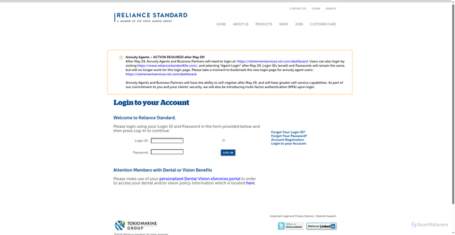 Security scan screenshot of https://clientadmin.rsli.com