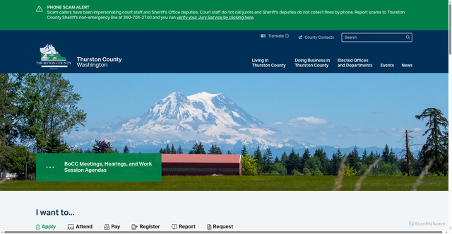 Security scan screenshot of https://www.thurstoncountywa.gov/