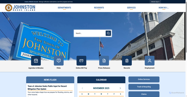 Security scan screenshot of https://www.johnstonri.gov/
