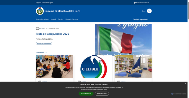 Security scan screenshot of https://www.comune.monchio-delle-corti.pr.it