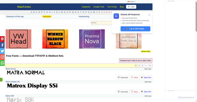 Security scan screenshot of https://maisfontes.com