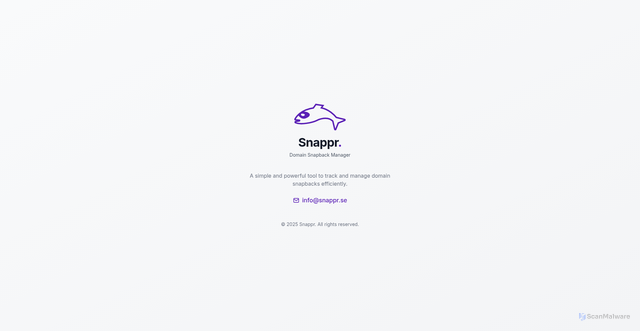 Security scan screenshot of https://snappr.se