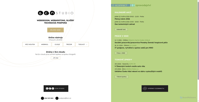 Security scan screenshot of https://ecn.cz
