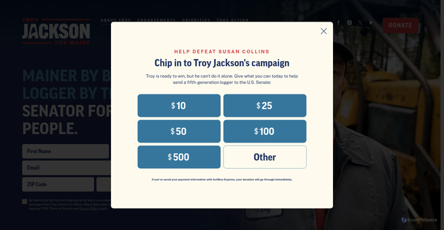 Security scan screenshot of https://www.jacksonformaine.com/
