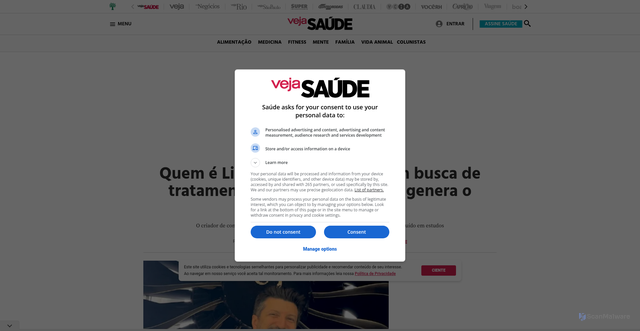 Security scan screenshot of https://saude.abril.com.br/medicina/quem-e-lito-sousa-doenca/