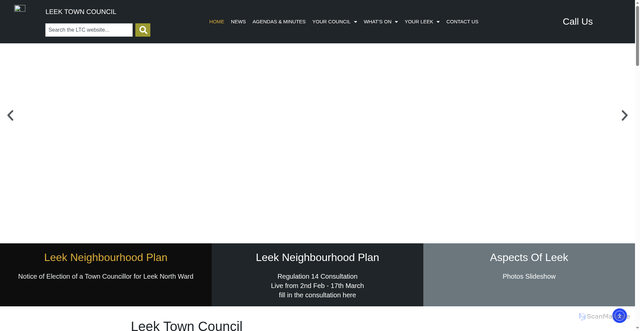 Security scan screenshot of https://leektowncouncil.gov.uk/