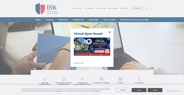 Security scan screenshot of https://www.iskrakow.org/