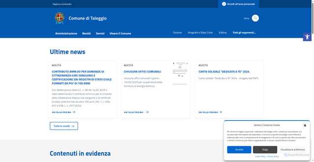 Security scan screenshot of https://comune.taleggio.bg.it/