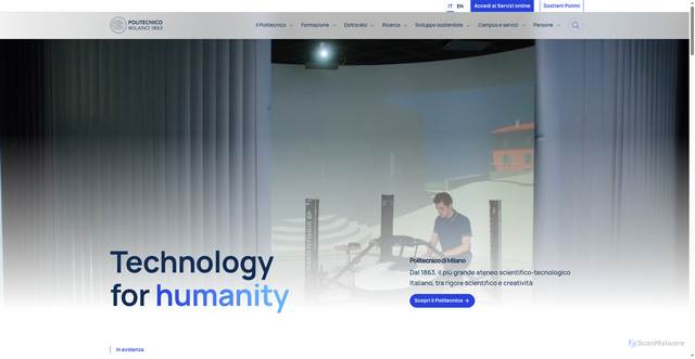 Security scan screenshot of https://www.polimi.it/