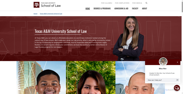 Security scan screenshot of https://www.law.tamu.edu