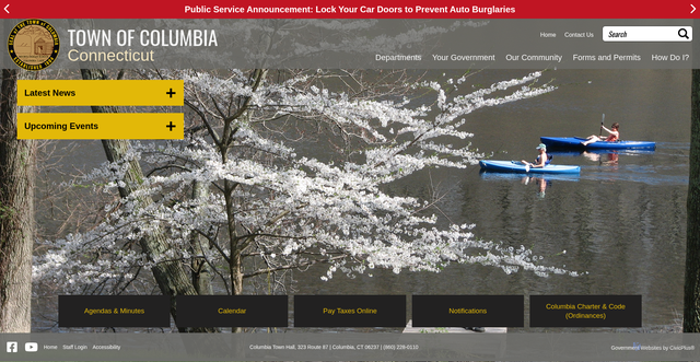 Security scan screenshot of https://www.columbiact.gov/