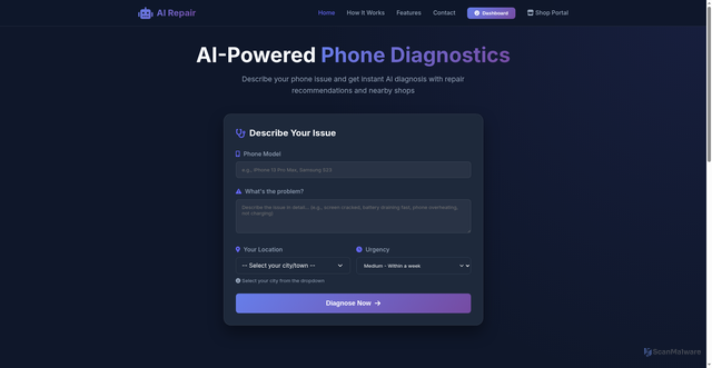 Security scan screenshot of https://airepairassisstant-jm177391zh.edgeone.app/
