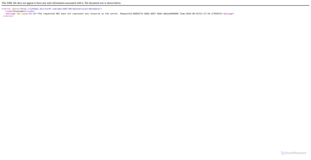 Security scan screenshot of https://gsm740448881xt.table.core.windows.net