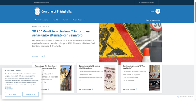 Security scan screenshot of https://www.comune.brisighella.ra.it/
