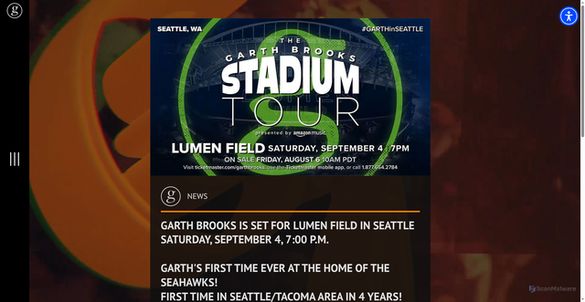 Security scan screenshot of https://www.garthbrooks.com/news/garthbrooks-seattle