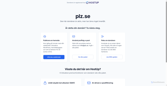 Security scan screenshot of https://plz.se