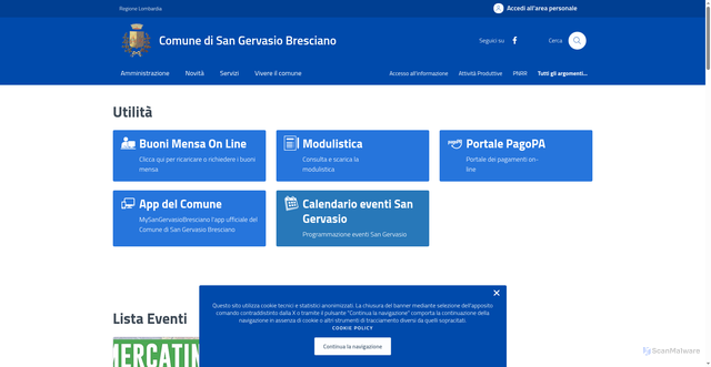 Security scan screenshot of https://www.comune.sangervasiobresciano.bs.it/
