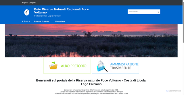 Security scan screenshot of https://www.riservevolturnolicolafalciano.it/