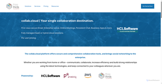 Security scan screenshot of https://collab.cloud