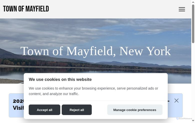 Security scan screenshot of https://townofmayfieldny.gov/