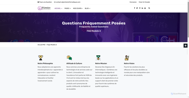 Security scan screenshot of http://victoireinformatique.com/faq-2.php