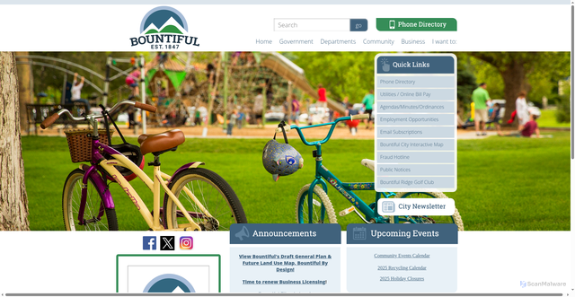 Security scan screenshot of https://www.bountifulutah.gov/