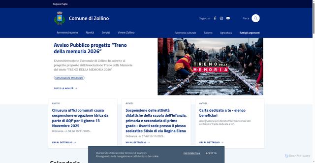 Security scan screenshot of https://www.comune.zollino.le.it/