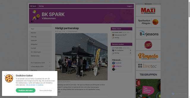 Security scan screenshot of https://bkspark.se