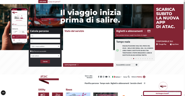 Security scan screenshot of https://www.atac.roma.it/