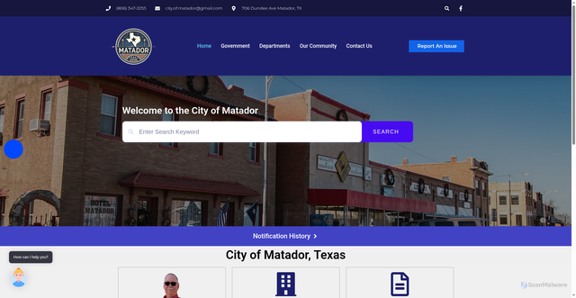 Security scan screenshot of https://matadortx.gov/