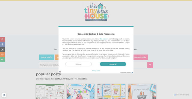 Security scan screenshot of https://www.thistinybluehouse.com
