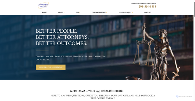 Security scan screenshot of https://www.attorneysofidaho.com/
