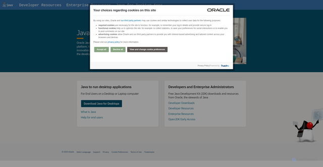 Security scan screenshot of https://www.java.com