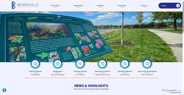 Security scan screenshot of https://bensenville.gov/