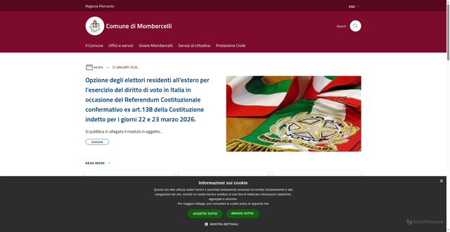 Security scan screenshot of https://www.comune.mombercelli.at.it/it