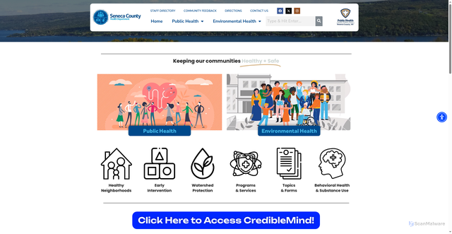 Security scan screenshot of https://senecacountyhealthny.gov/