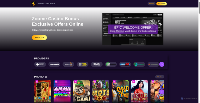 Security scan screenshot of http://casino-zoom-com.pages.dev/