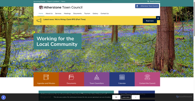 Security scan screenshot of https://www.atherstone-tc.gov.uk/