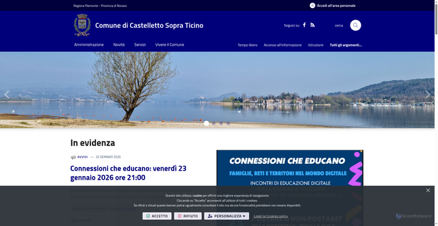 Security scan screenshot of https://www.comune.castellettosopraticino.no.it/it-it/home