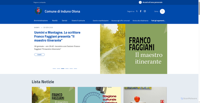 Security scan screenshot of https://www.comune.induno-olona.va.it/