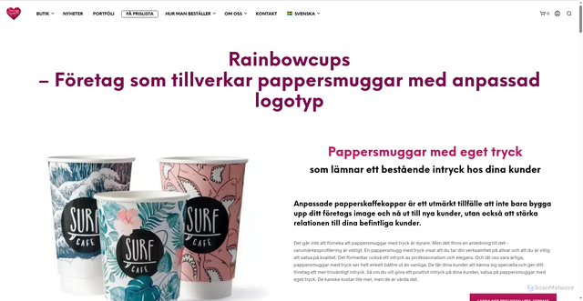 Security scan screenshot of https://rainbowcups.se