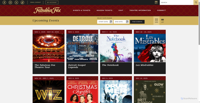 Security scan screenshot of https://www.fabulousfox.com/events